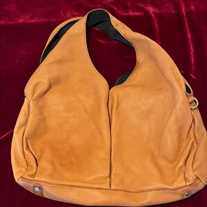Sondra Roberts Tan Leather Hobo Bag